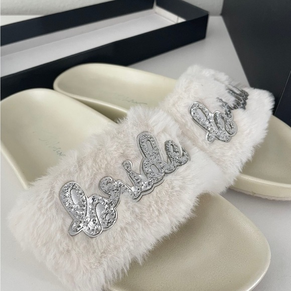 Betsey Johnson Shoes - Betsey Johnson bedazzled Bridal Slides